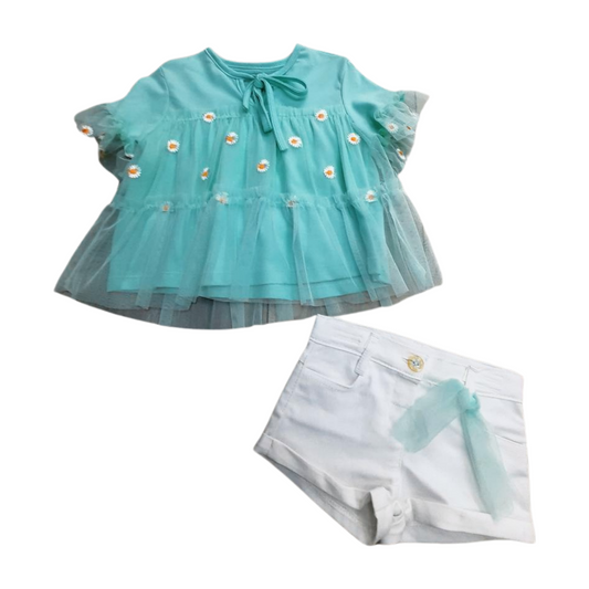 Spring Breeze Camomile Tulle Set Dress for 2 to 5 years Toddlers