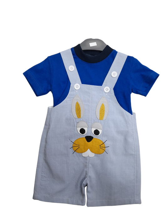 Rabbit patterned overalls and t-shirt set 1 to 3 years