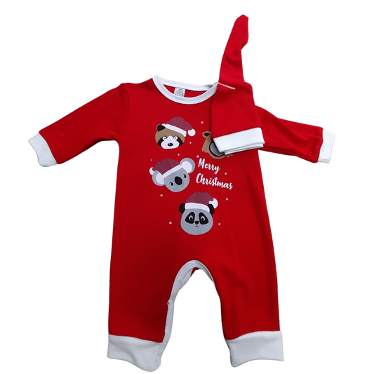 Baby Christmas Clothes and Hat 3 to 12 months
